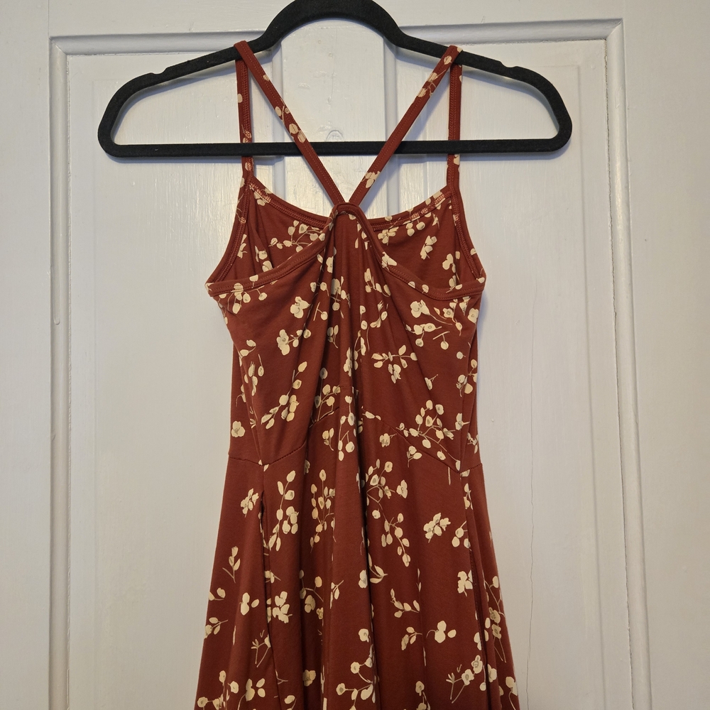 Pact Women's Scattered Sprigs Tandoori Fit & Flare Midi Dress Size Small - Picture 5 of 6